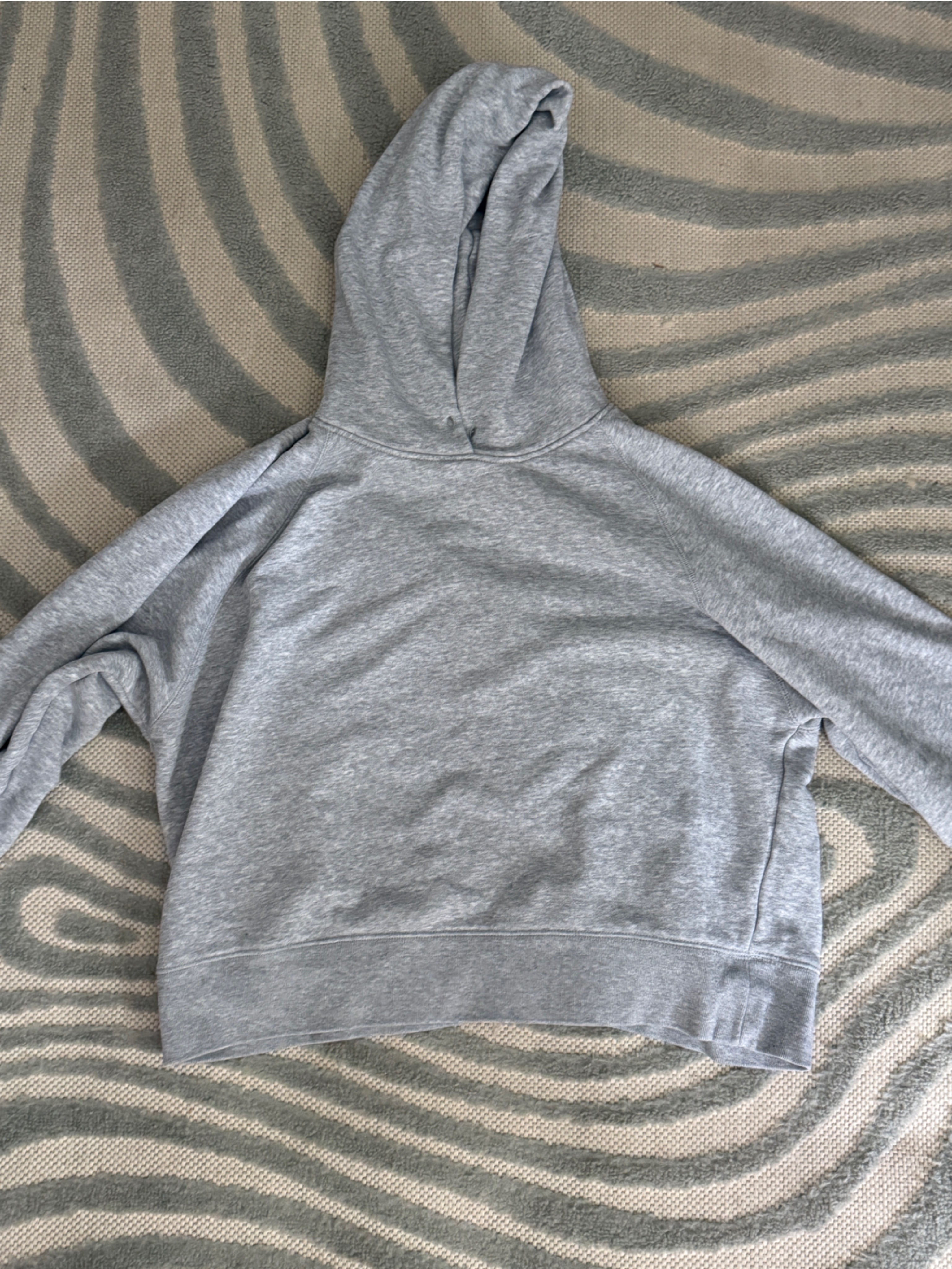 Uniqlo Gray French Terry Women’s Crop Relaxed Fit Pullover Hoodie Size L